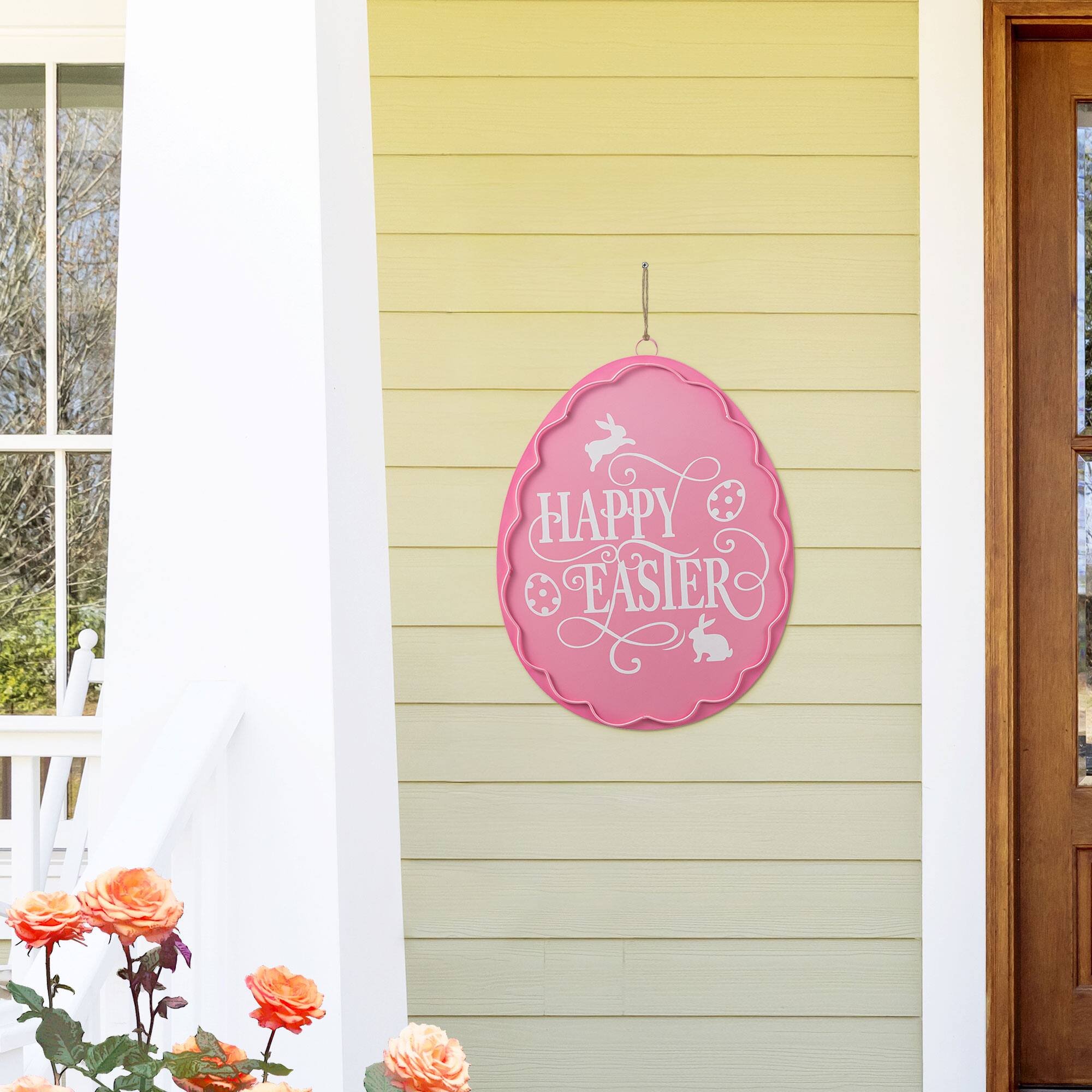 Glitzhome® 24" Easter Metal Egg Yard Stake